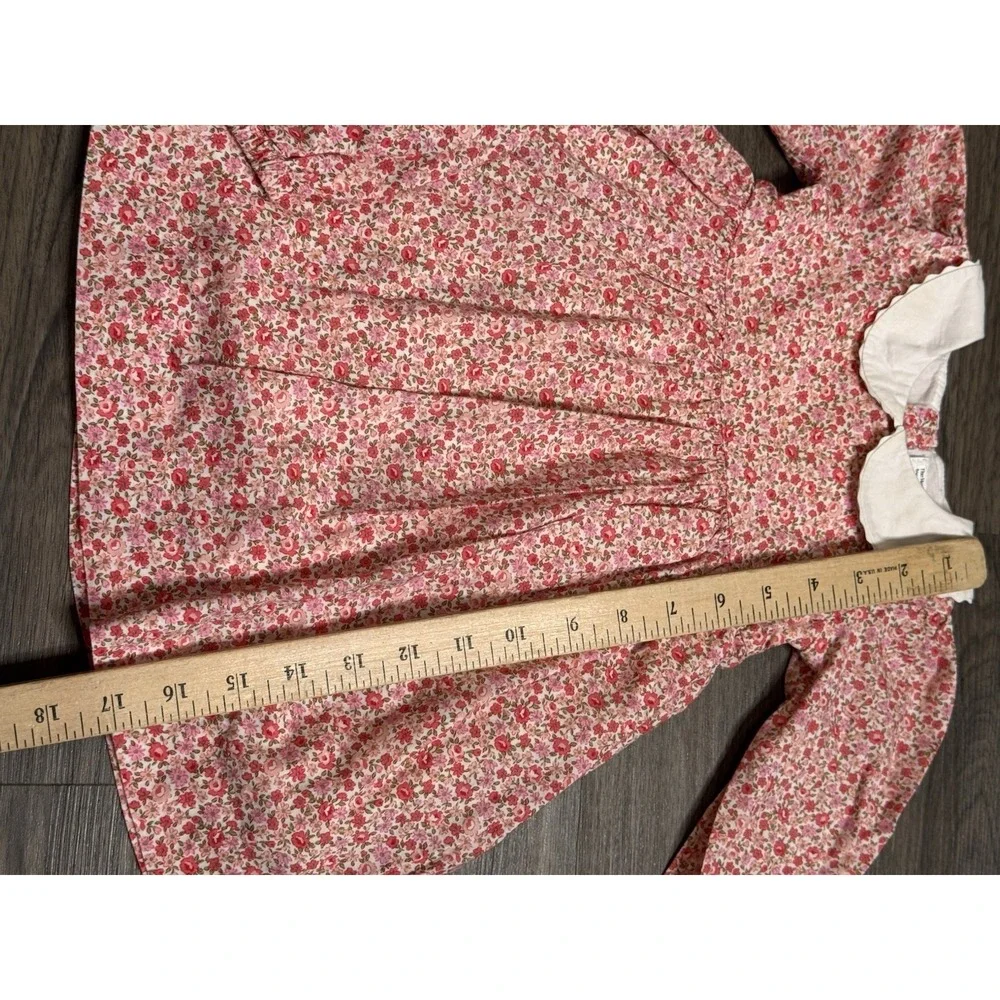 Rachel Riley Baby Girl Dress Peter Pan Collar Floral Print 12 Months Cottagecore